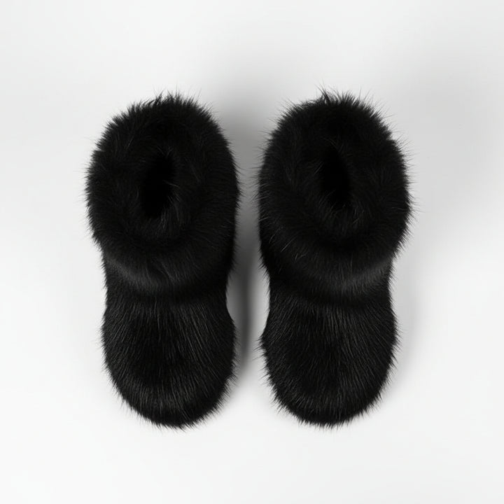 Women's Faux Fur Snow Boots, Fashionable Winter Flat Shoes-B Unique Fashions