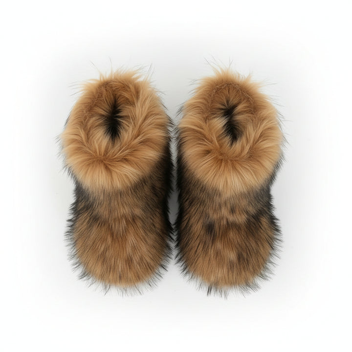 Women's Faux Fur Snow Boots, Fashionable Winter Flat Shoes-B Unique Fashions