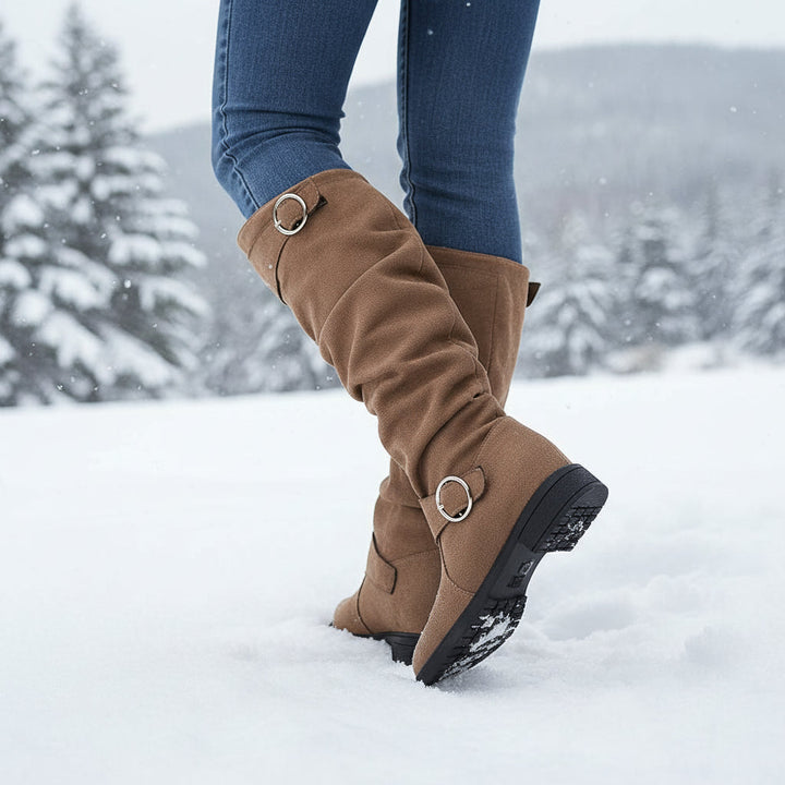 Women's Knee-High Slip-On Boots with Cushioned Insole and Non-Slip Sole-B Unique Fashions