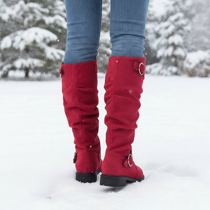 Women's Knee-High Slip-On Boots with Cushioned Insole and Non-Slip Sole-B Unique Fashions