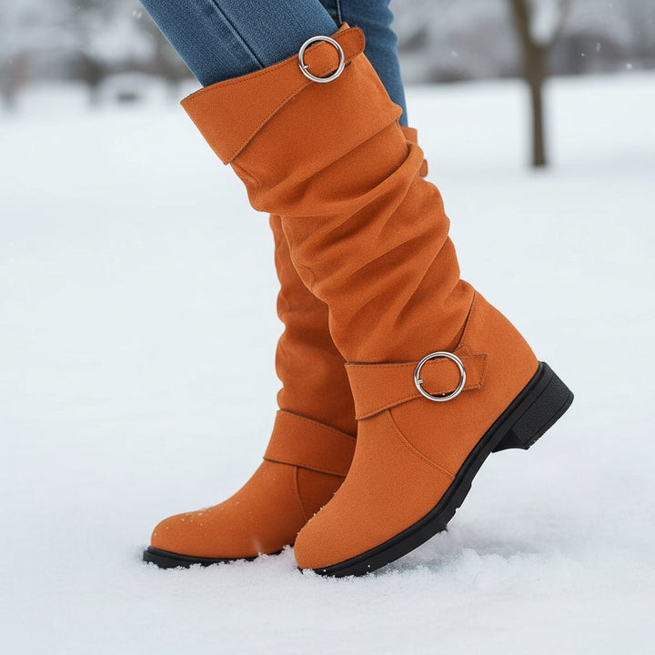 Women's Knee-High Slip-On Boots with Cushioned Insole and Non-Slip Sole-B Unique Fashions