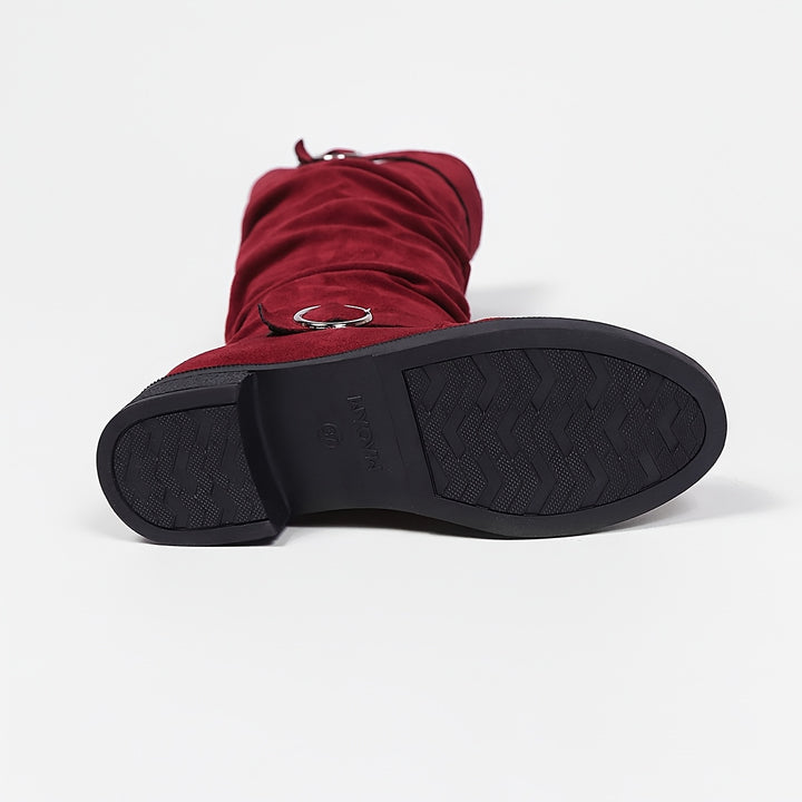 Women's Knee-High Slip-On Boots with Cushioned Insole and Non-Slip Sole-B Unique Fashions