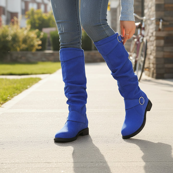 Women's Knee-High Slip-On Boots with Cushioned Insole and Non-Slip Sole-B Unique Fashions