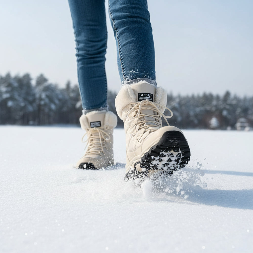 Women's Mid-Calf Boots Stylish Lace-up Fashion Footwear-B Unique Fashions