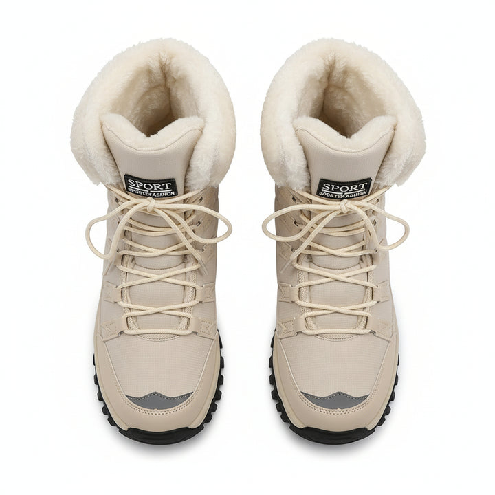 Women's Mid-Calf Boots Stylish Lace-up Fashion Footwear-B Unique Fashions