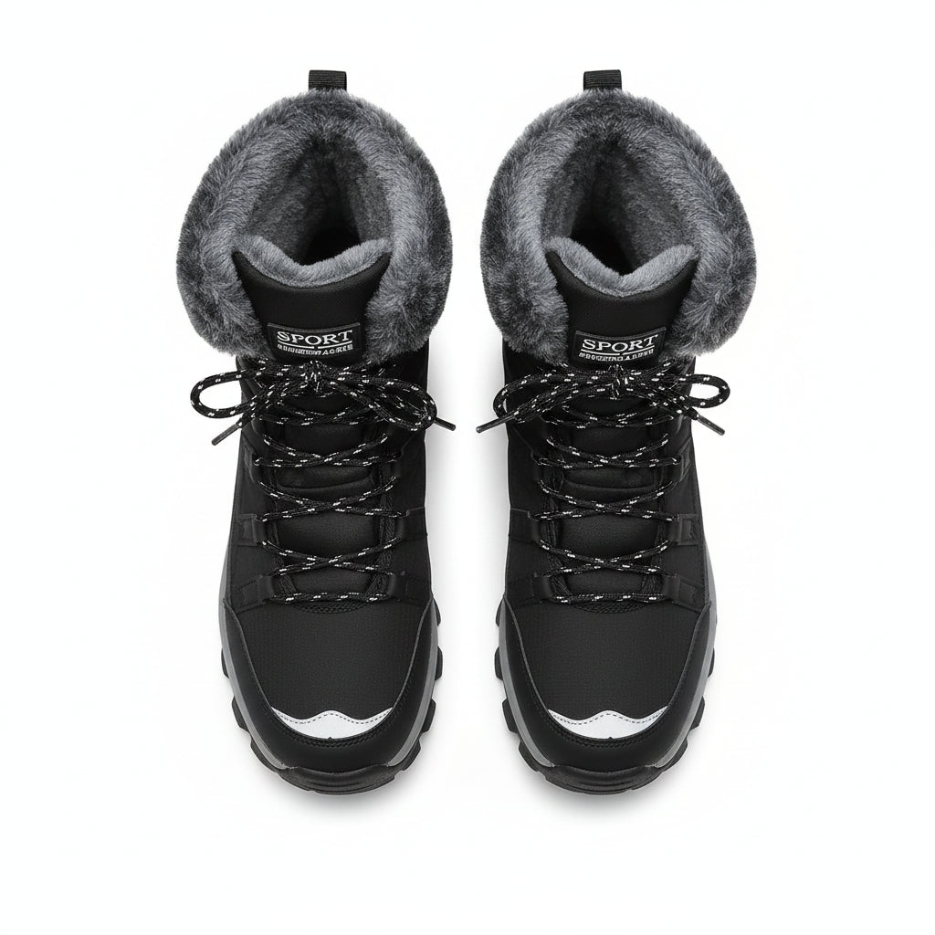 Women's Mid-Calf Boots Stylish Lace-up Fashion Footwear-B Unique Fashions