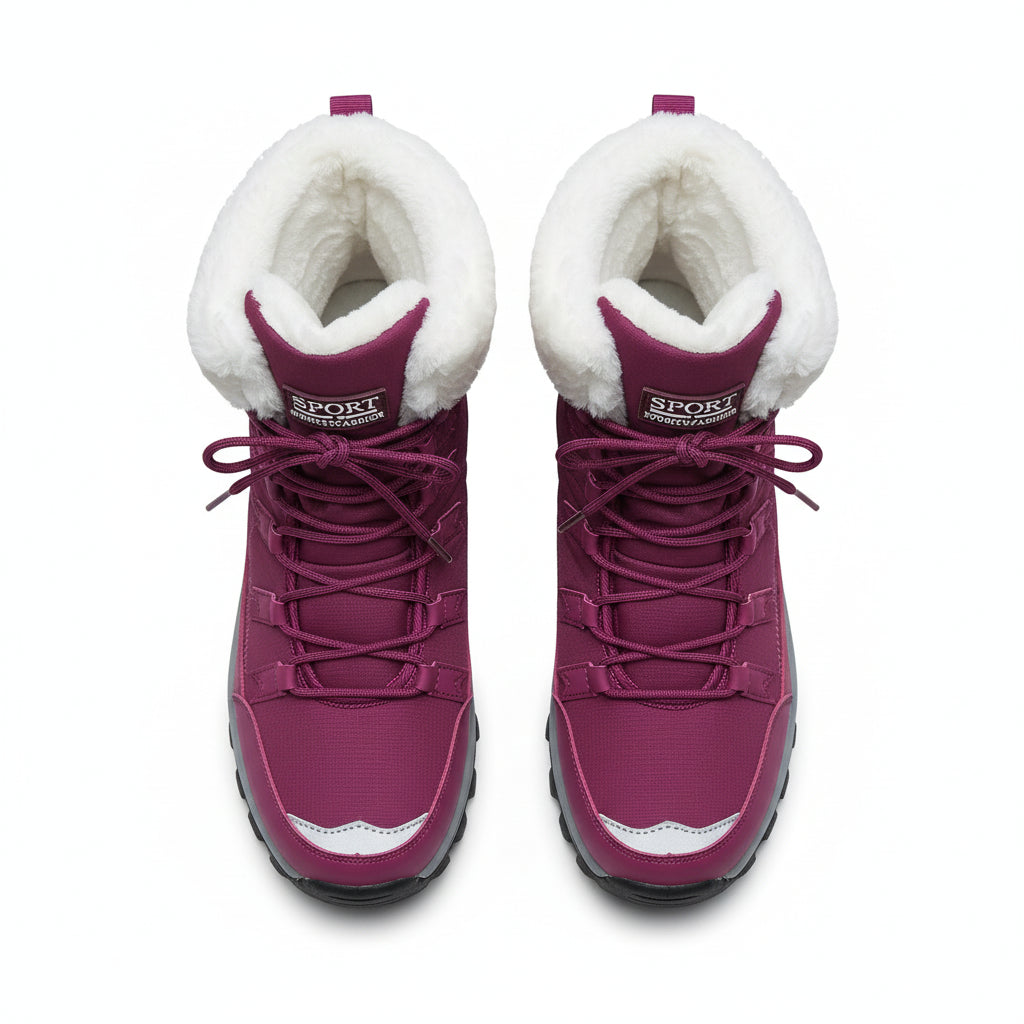 Women's Mid-Calf Boots Stylish Lace-up Fashion Footwear-B Unique Fashions