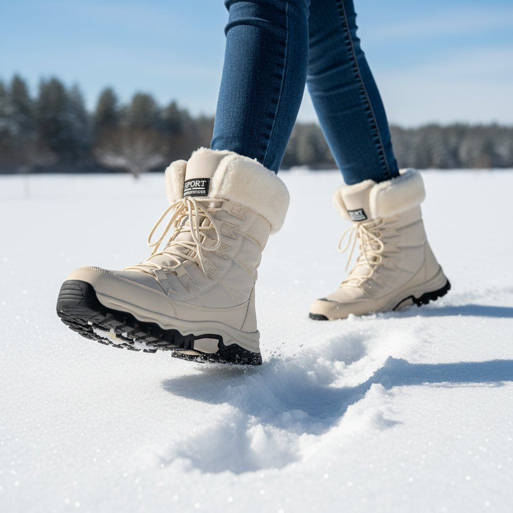 Women's Mid-Calf Boots Stylish Lace-up Fashion Footwear-B Unique Fashions