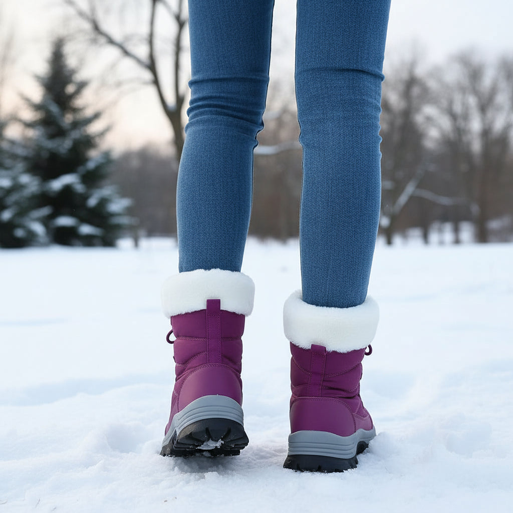 Women's Mid-Calf Boots Stylish Lace-up Fashion Footwear-B Unique Fashions