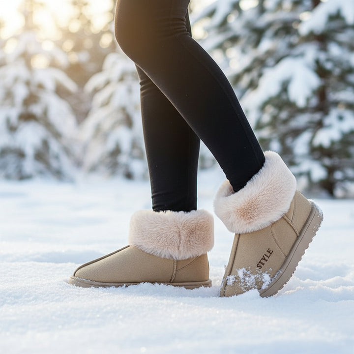 Women's Plush Winter Boots with Thick Sole and Warm Lining-B Unique Fashions