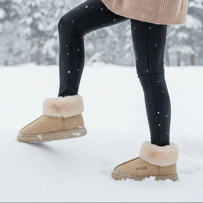 Women's Plush Winter Boots with Thick Sole and Warm Lining-B Unique Fashions