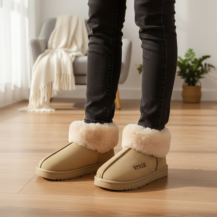 Women's Plush Winter Boots with Thick Sole and Warm Lining-B Unique Fashions