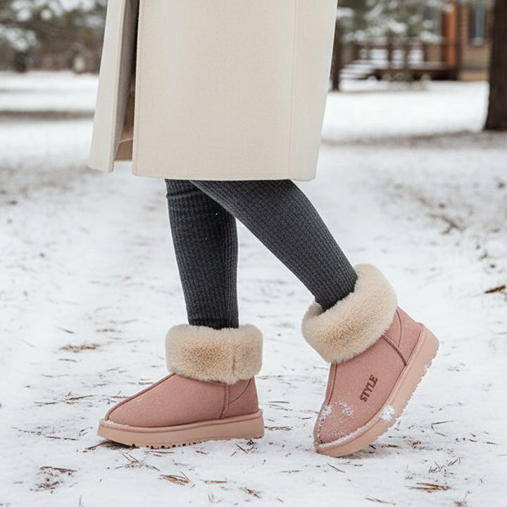 Women's Plush Winter Boots with Thick Sole and Warm Lining-B Unique Fashions