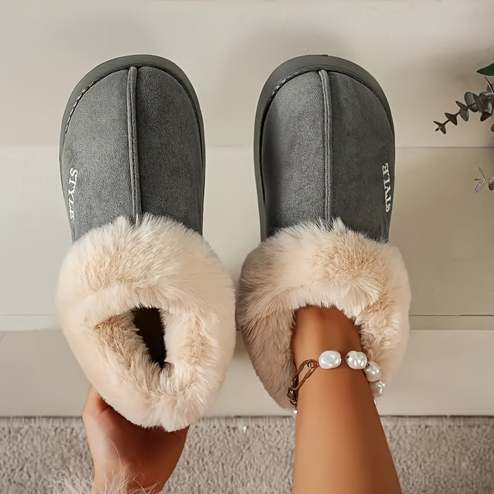 Women's Plush Winter Boots with Thick Sole and Warm Lining-B Unique Fashions