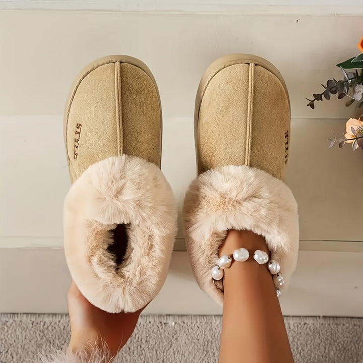 Women's Plush Winter Boots with Thick Sole and Warm Lining-B Unique Fashions