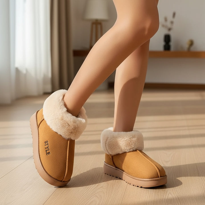 Women's Plush Winter Boots with Thick Sole and Warm Lining-B Unique Fashions