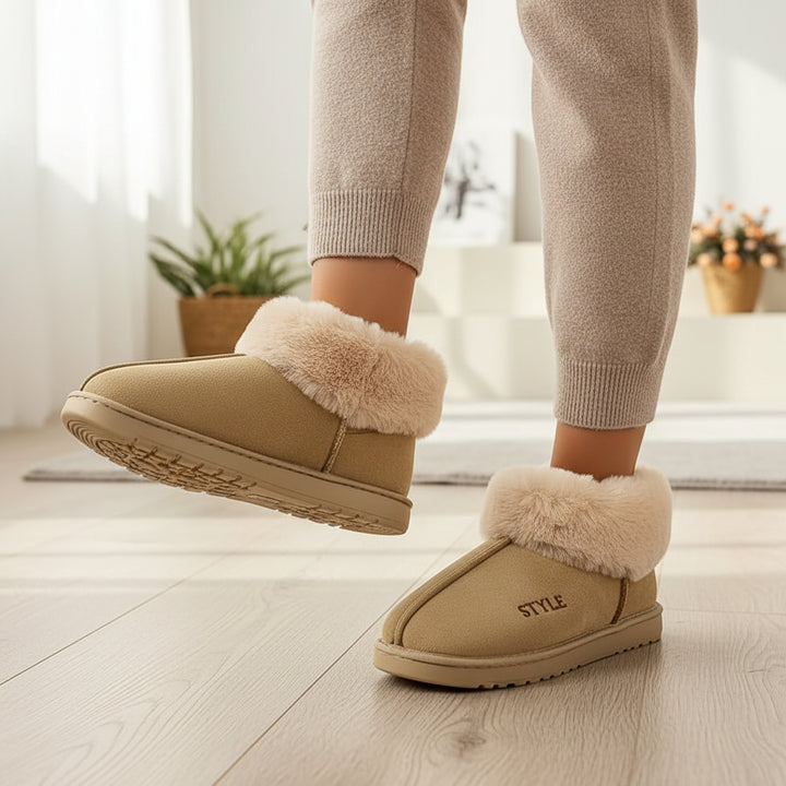 Women's Plush Winter Boots with Thick Sole and Warm Lining-B Unique Fashions