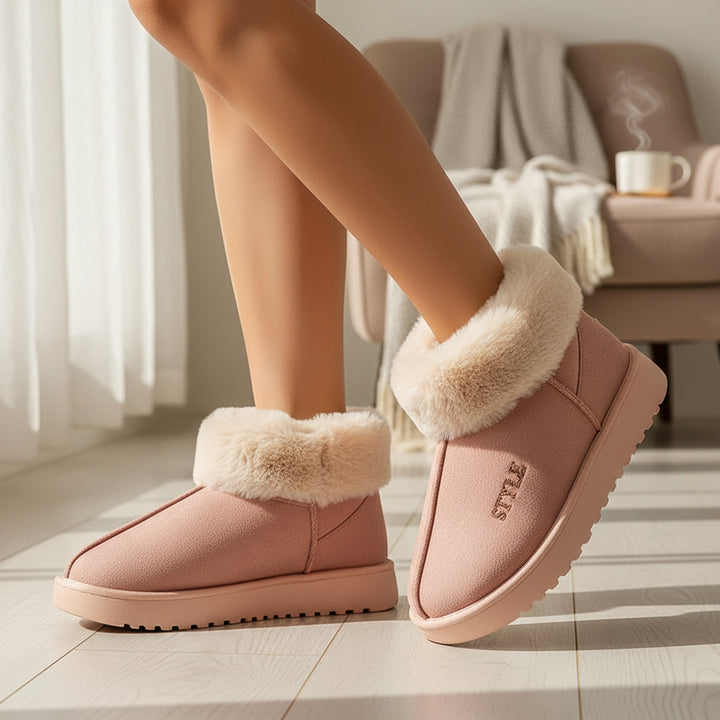 Women's Plush Winter Boots with Thick Sole and Warm Lining-B Unique Fashions