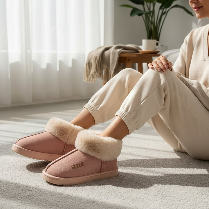 Women's Plush Winter Boots with Thick Sole and Warm Lining-B Unique Fashions