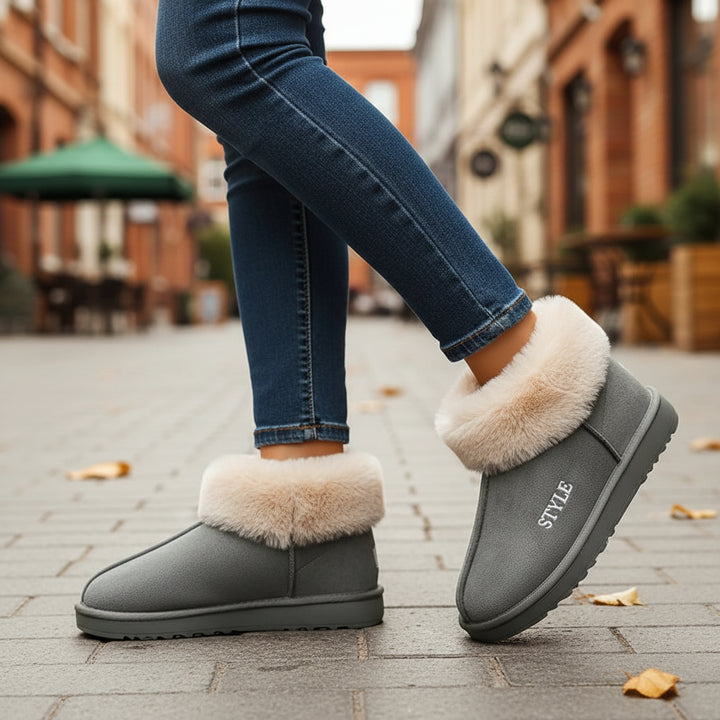 Women's Plush Winter Boots with Thick Sole and Warm Lining-B Unique Fashions