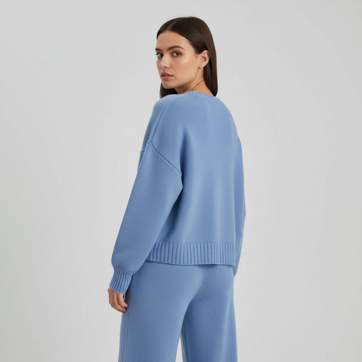 Women’s Seed Stitch Sweater Two-Piece Set for Effortless Style-B Unique Fashions