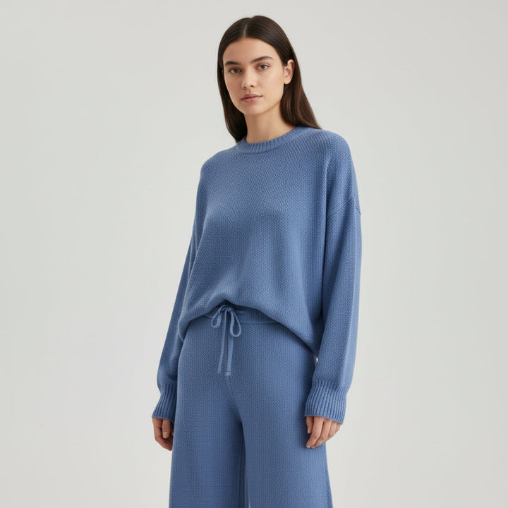 Women’s Seed Stitch Sweater Two-Piece Set for Effortless Style-B Unique Fashions