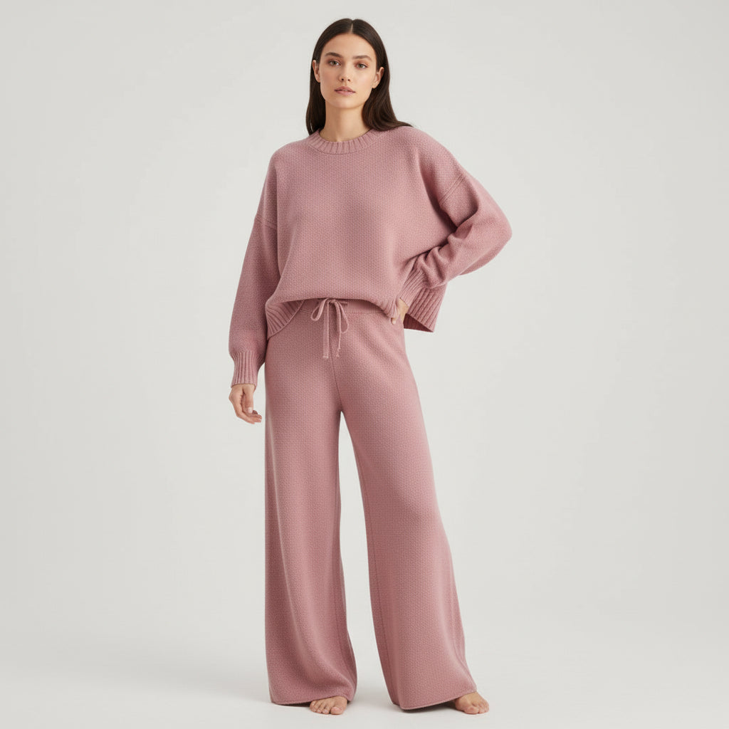 Women’s Seed Stitch Sweater Two-Piece Set for Effortless Style-B Unique Fashions
