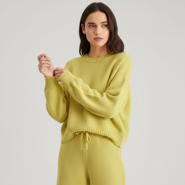 Women’s Seed Stitch Sweater Two-Piece Set for Effortless Style-B Unique Fashions