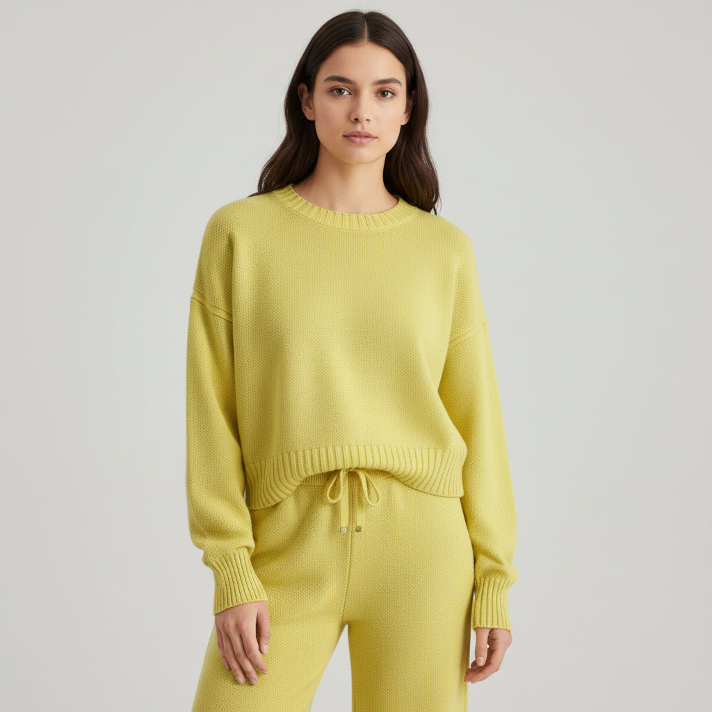 Women’s Seed Stitch Sweater Two-Piece Set for Effortless Style-B Unique Fashions