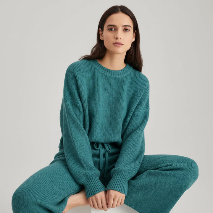 Women’s Seed Stitch Sweater Two-Piece Set for Effortless Style-B Unique Fashions
