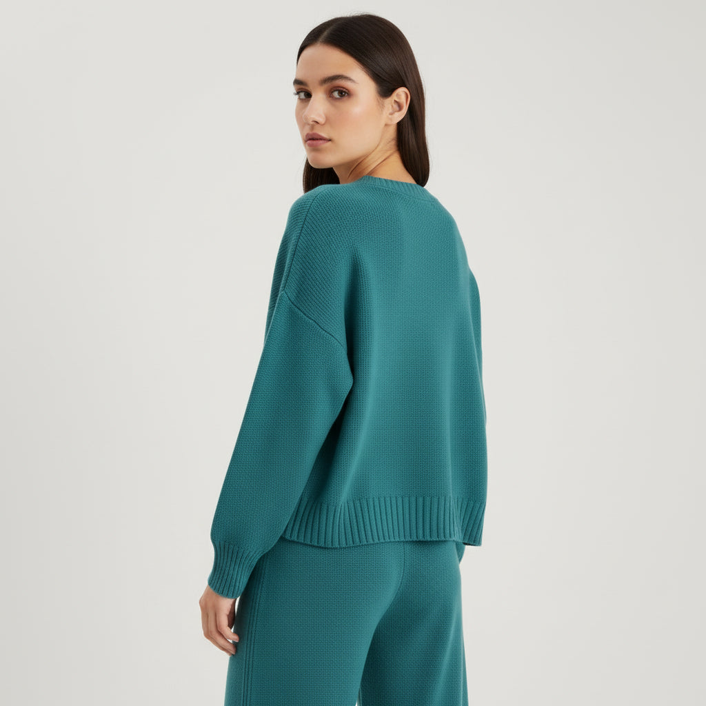 Women’s Seed Stitch Sweater Two-Piece Set for Effortless Style-B Unique Fashions