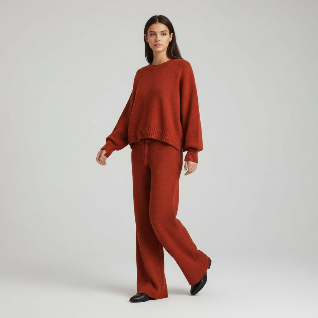 Women’s Seed Stitch Sweater Two-Piece Set for Effortless Style-B Unique Fashions