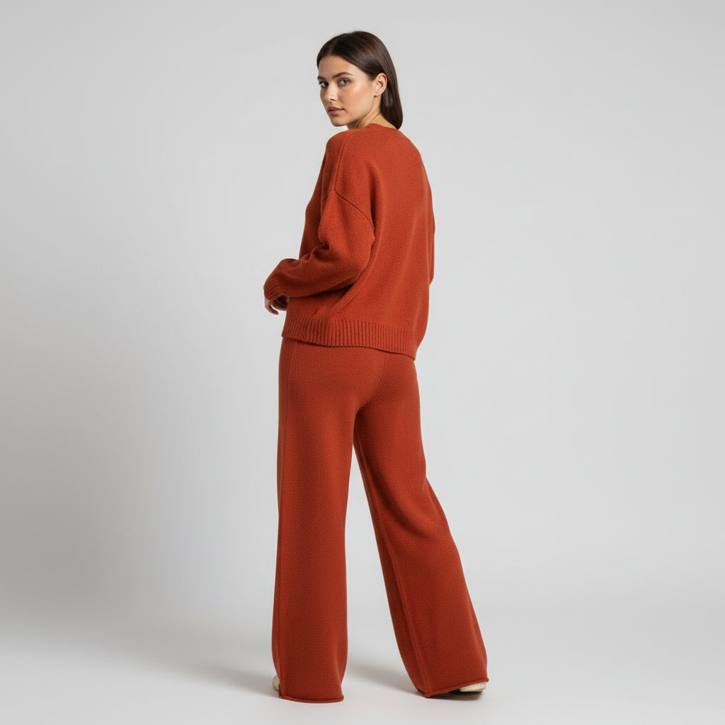 Women’s Seed Stitch Sweater Two-Piece Set for Effortless Style-B Unique Fashions