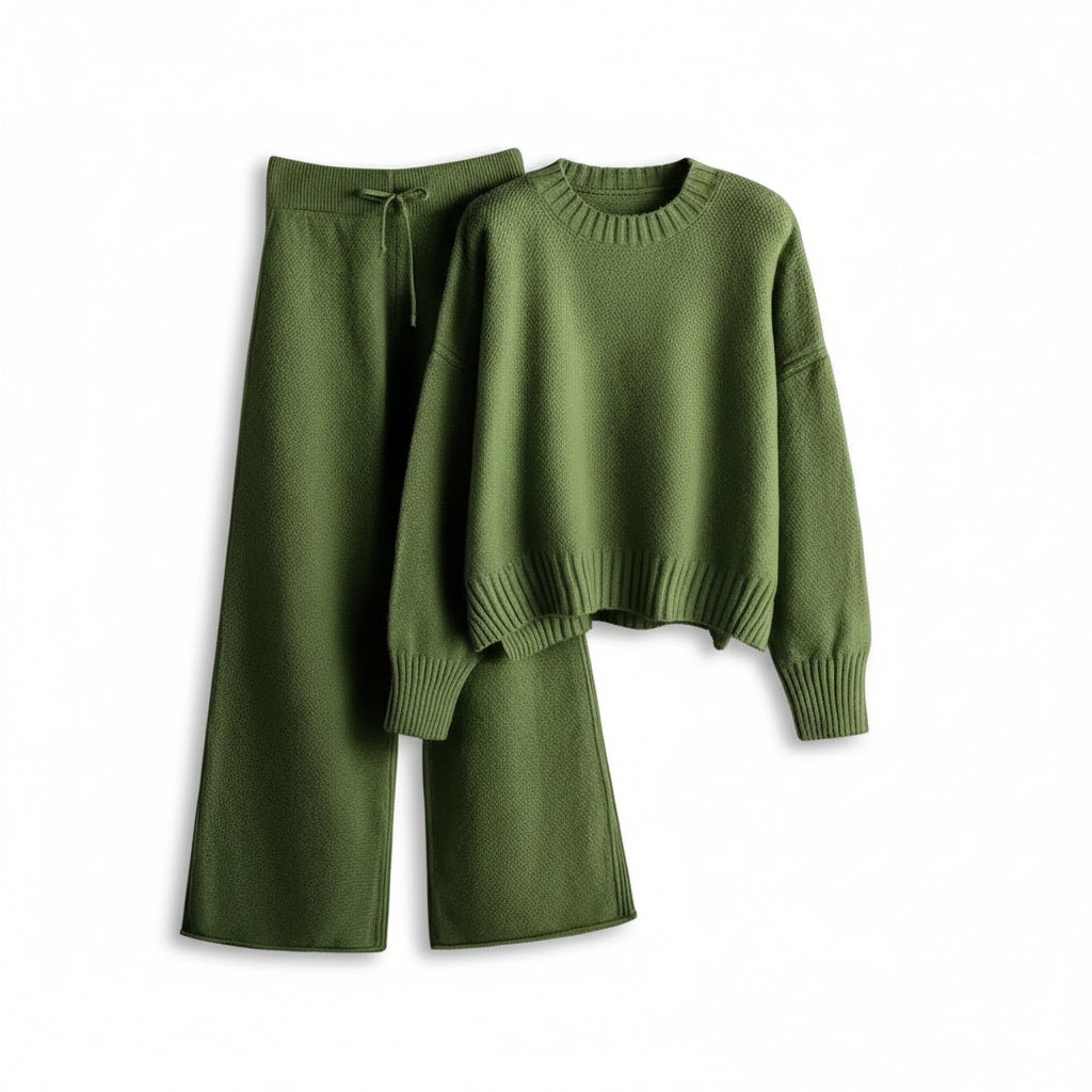 Women’s Seed Stitch Sweater Two-Piece Set for Effortless Style-B Unique Fashions