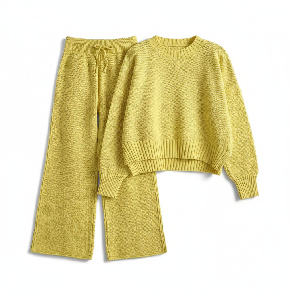 Women’s Seed Stitch Sweater Two-Piece Set for Effortless Style-B Unique Fashions