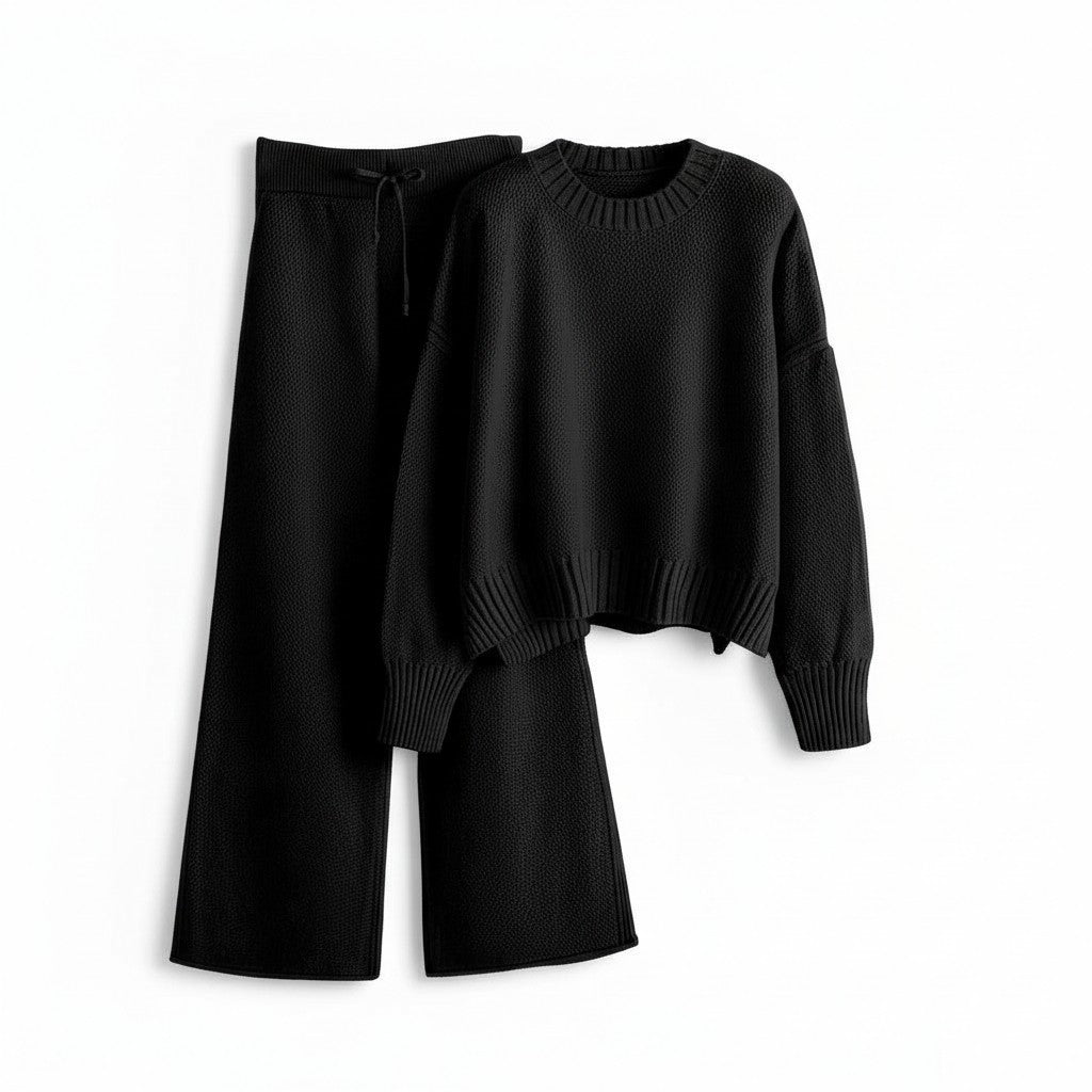 Women’s Seed Stitch Sweater Two-Piece Set for Effortless Style-B Unique Fashions