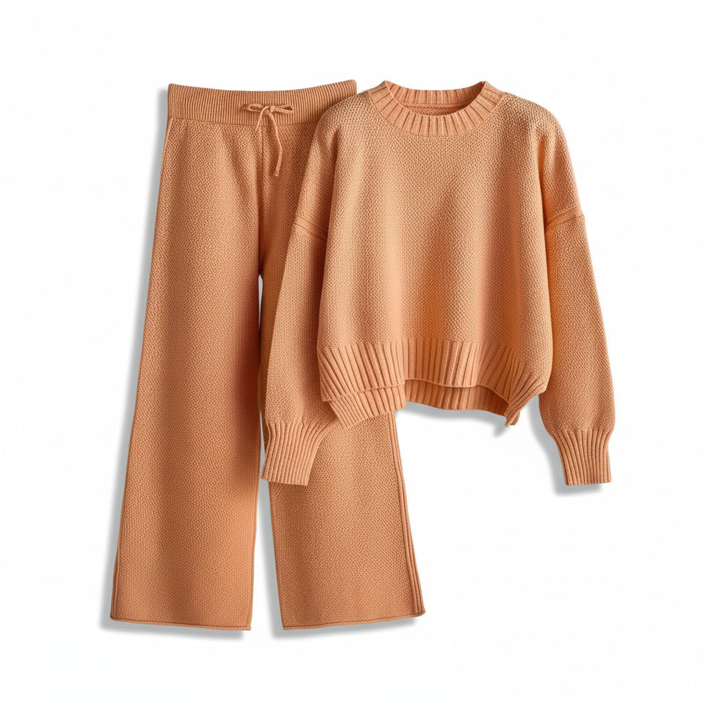 Women’s Seed Stitch Sweater Two-Piece Set for Effortless Style-B Unique Fashions