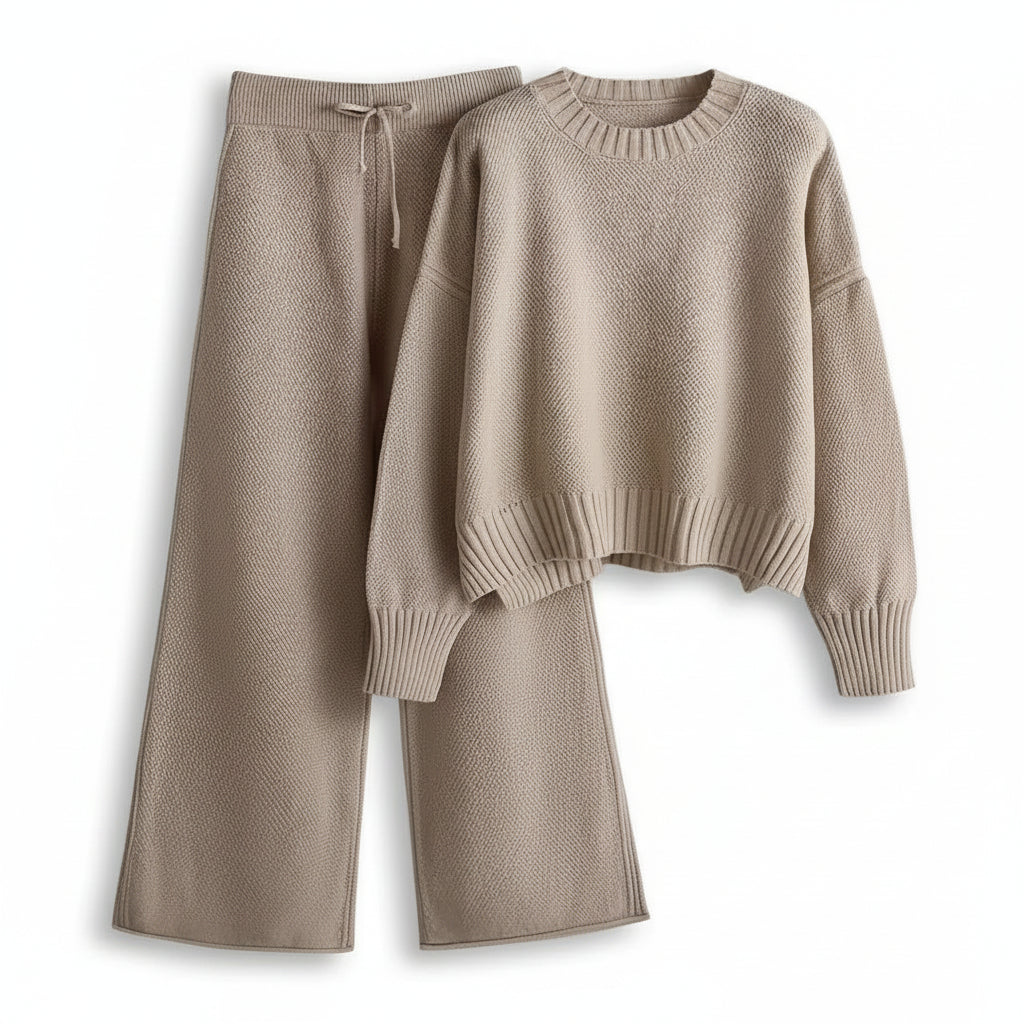 Women’s Seed Stitch Sweater Two-Piece Set for Effortless Style-B Unique Fashions
