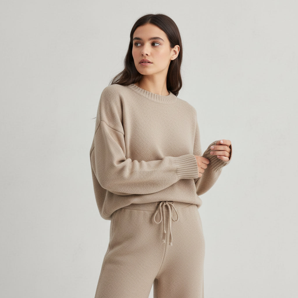 Women’s Seed Stitch Sweater Two-Piece Set for Effortless Style-B Unique Fashions