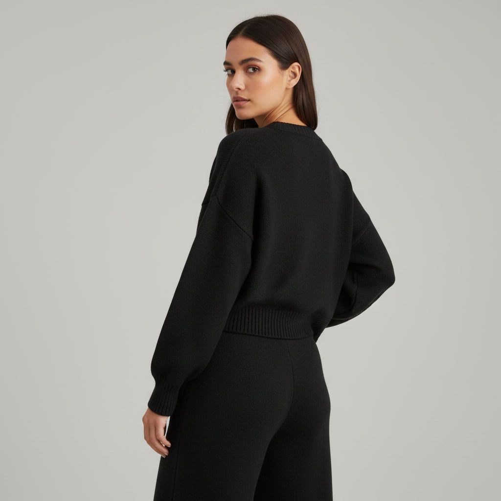 Women’s Seed Stitch Sweater Two-Piece Set for Effortless Style-B Unique Fashions