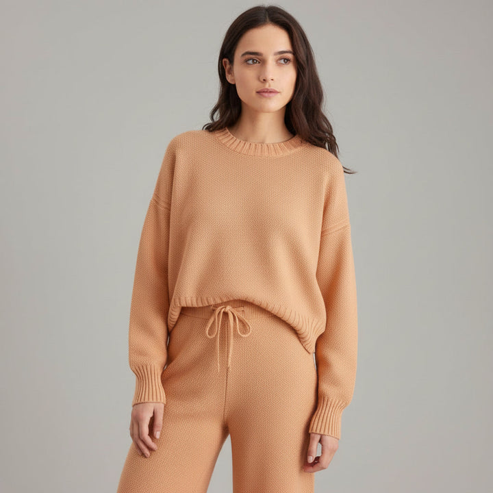 Women’s Seed Stitch Sweater Two-Piece Set for Effortless Style-B Unique Fashions