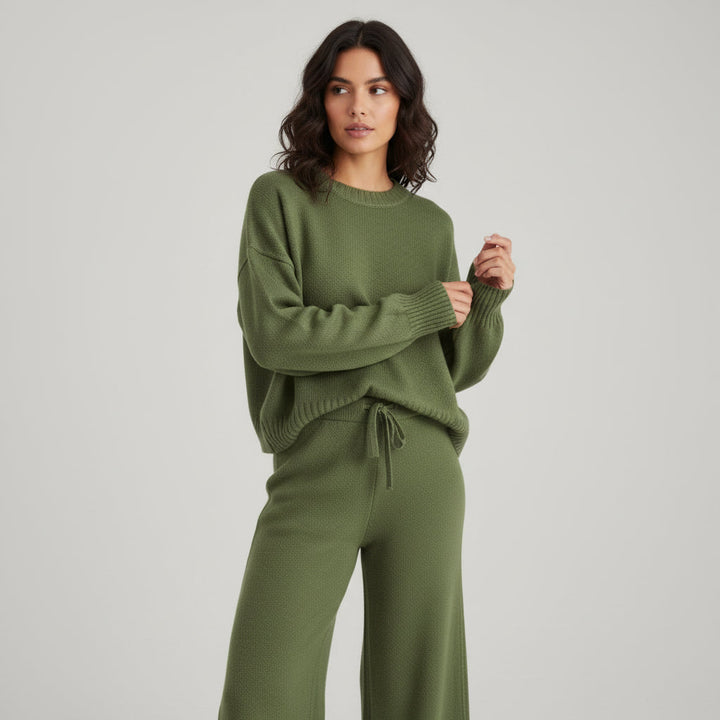Women’s Seed Stitch Sweater Two-Piece Set for Effortless Style-B Unique Fashions