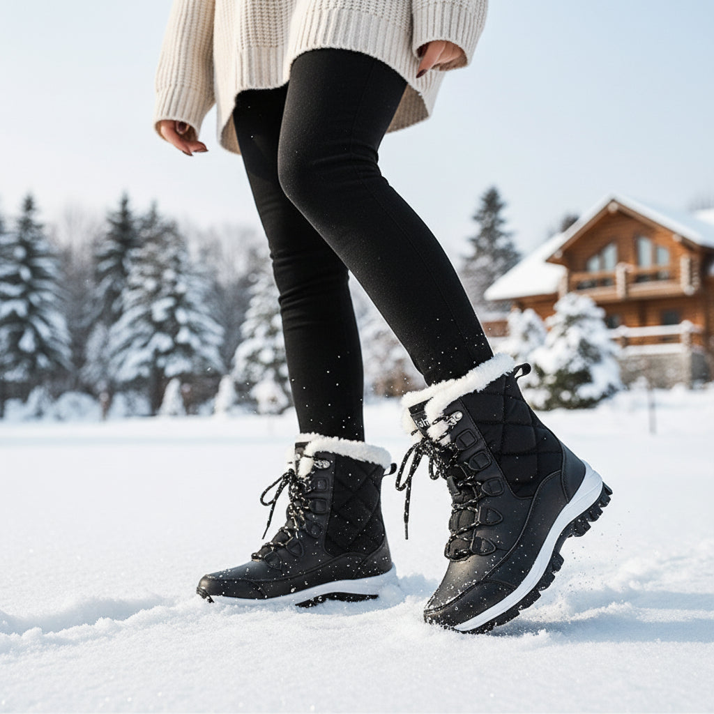 Women’s Thermal Winter Boots with Faux Fur Lining for Cold Weather-B Unique Fashions