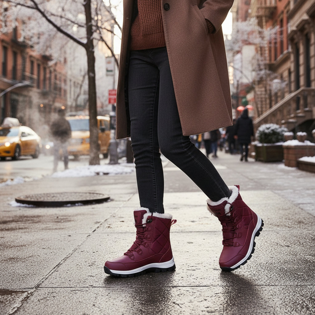 Women’s Thermal Winter Boots with Faux Fur Lining for Cold Weather-B Unique Fashions