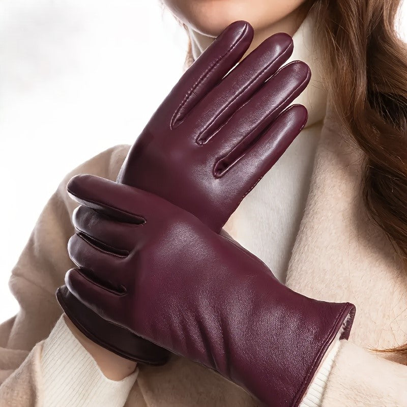 Women’s Warm Fleece-Lined Winter Gloves-B Unique Fashions