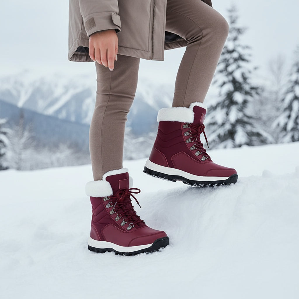 Women's Winter Snow Boots High-Top Hiking Boots Non-Slip Sole-B Unique Fashions