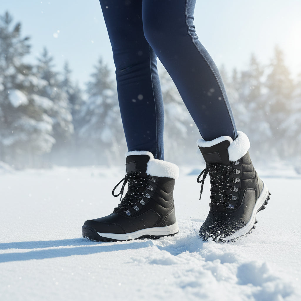 Women's Winter Snow Boots High-Top Hiking Boots Non-Slip Sole-B Unique Fashions