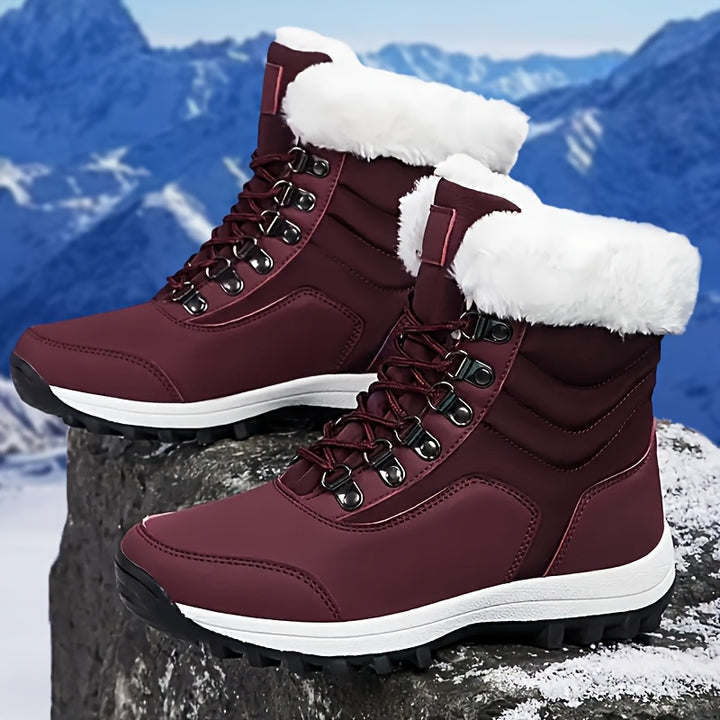 Women's Winter Snow Boots High-Top Hiking Boots Non-Slip Sole-B Unique Fashions