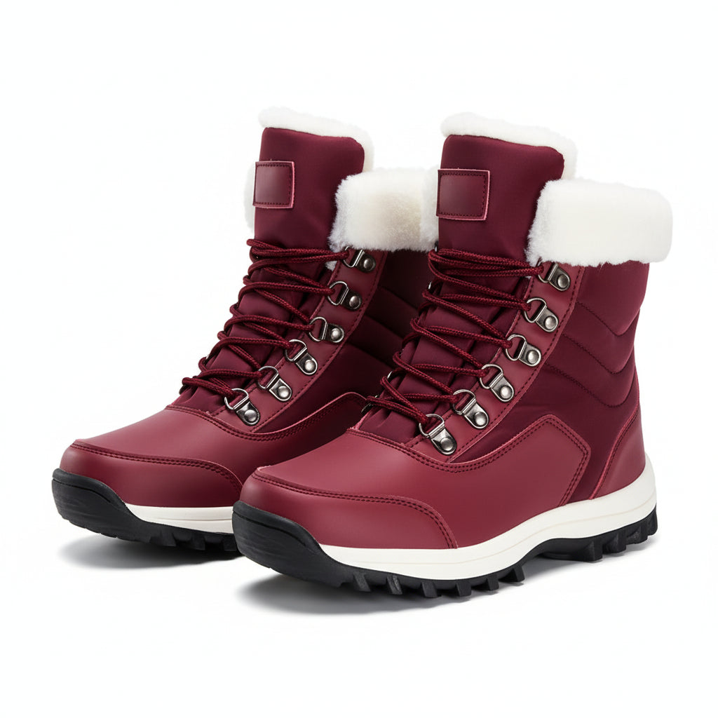 Women's Winter Snow Boots High-Top Hiking Boots Non-Slip Sole-B Unique Fashions