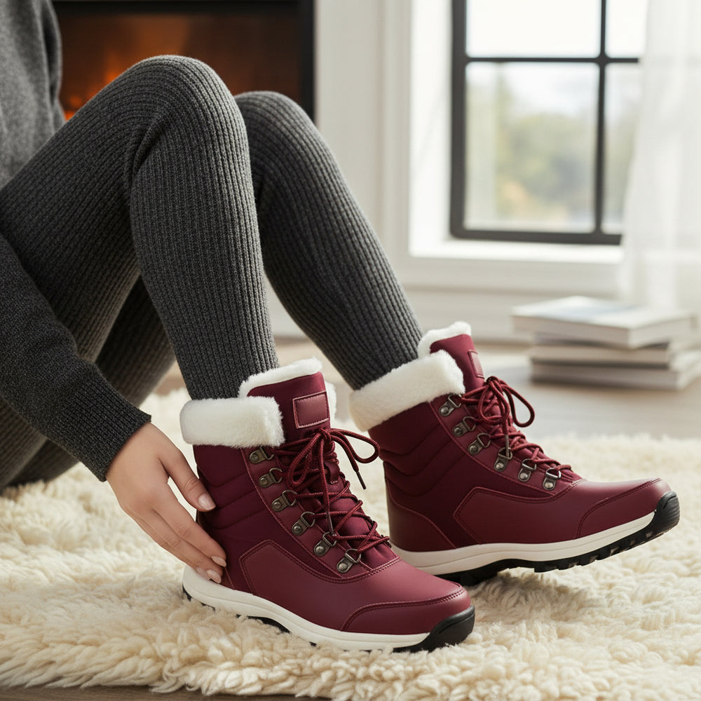 Women's Winter Snow Boots High-Top Hiking Boots Non-Slip Sole-B Unique Fashions